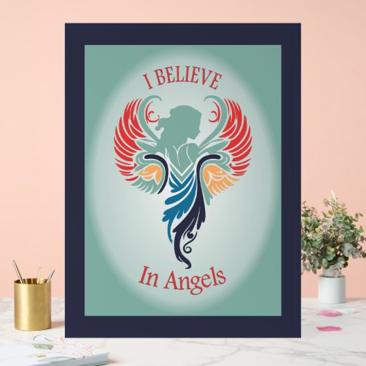 I believe in Angels Hanging wall art Acrylic sign アクリルサイン (ウェディング)