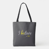 I BeLieve In Me Grey Tote トートバッグ (裏面)
