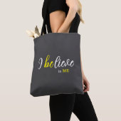 I BeLieve In Me Grey Tote トートバッグ (クローズアップ)