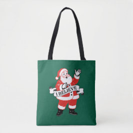 I Believe in Santa - Vintage Art トートバッグ