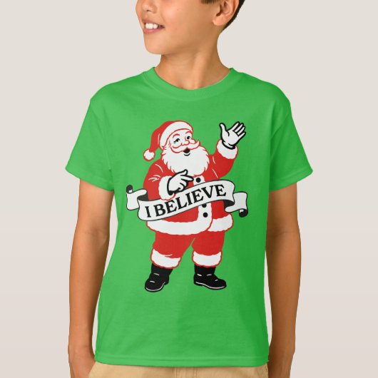 I Believe in Santa - Vintage Art Tシャツ (正面)