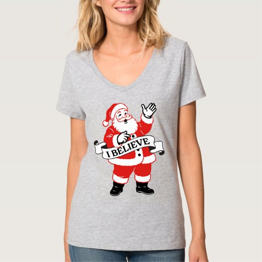 I Believe in Santa - Vintage Art Tシャツ (正面)