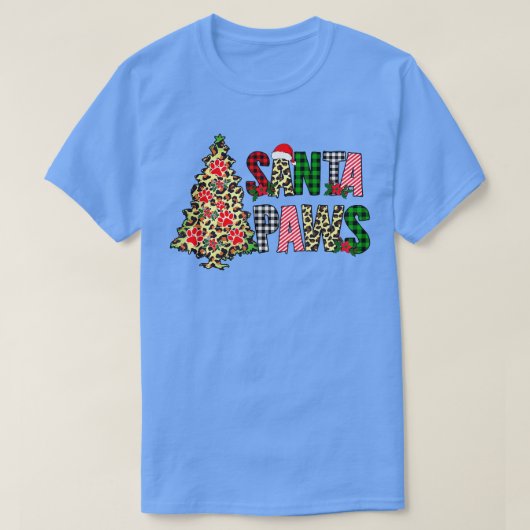 I Belive in Santa Paws, Funny Christmas Paws, Pet Tシャツ (デザイン正面)