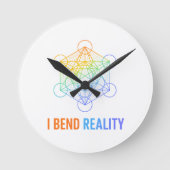 I Bend Reality – Sacred Geometry Energy Design ラウンド壁時計 (正面)