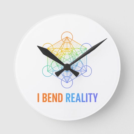 I Bend Reality – Sacred Geometry Energy Design ラウンド壁時計 (正面)