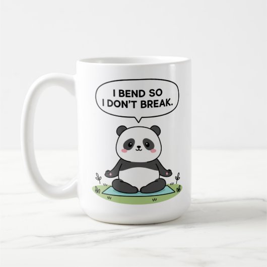 “I Bend So I Don’t Break” panda design コーヒーマグカップ (左)