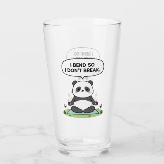 “I Bend So I Don’t Break” panda design タンブラーグラス (裏面)