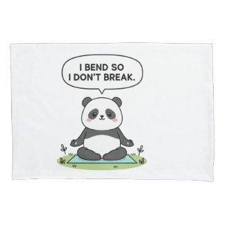 “I Bend So I Don’t Break” panda design 枕カバー