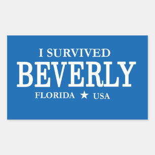 I Beverly生き延び観光客文 長方形シール