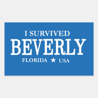 I Beverly生き延び観光客文 長方形シール