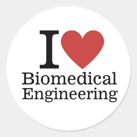 I❤️ Biomedicalエンジニアリング ラウンドシール (正面)