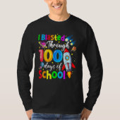 I Blasted Through 100 Days Of School 100th Day Tea Tシャツ (正面)