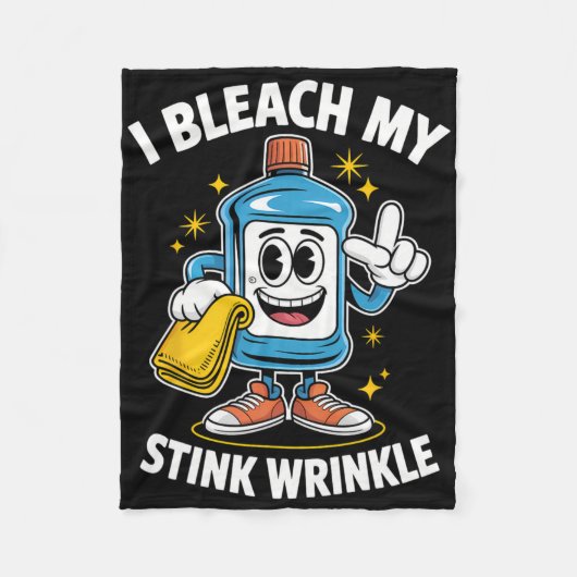 I Bleach My Stink Wrinkle Shirt Funny Dirty Christ フリースブランケット (正面)