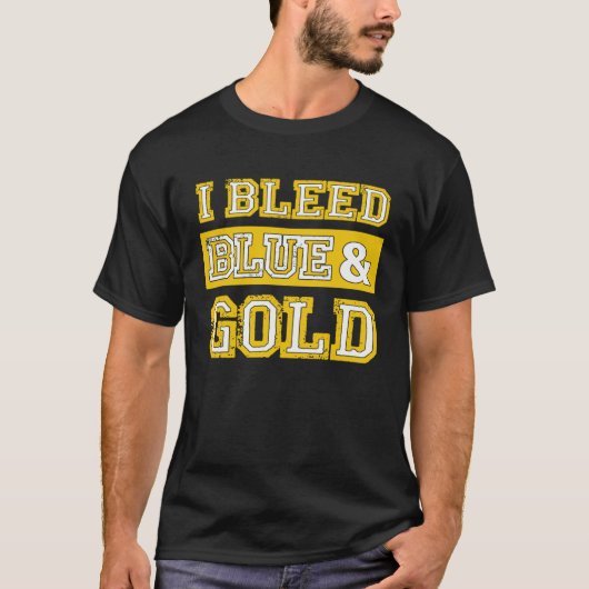 I Bleed Blue & Gold Sports Team Pride  1 Tシャツ (正面)