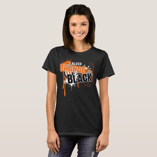 I Bleed Orange And Black Tシャツ (正面フル)