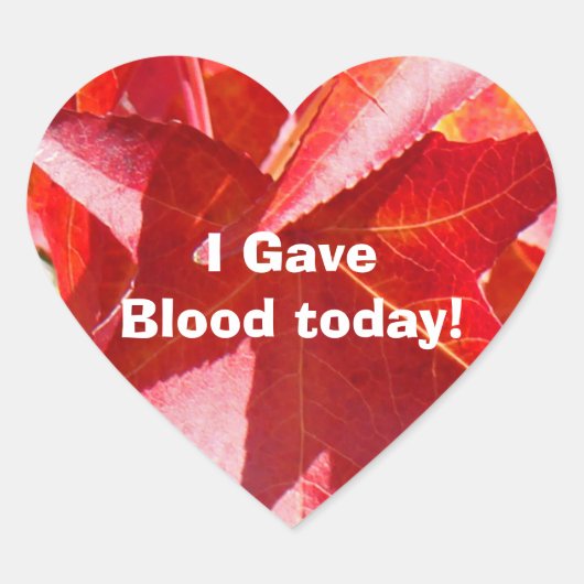 I Blood 与え Todayにスタンプする献血赤いハート ハートシール (正面)