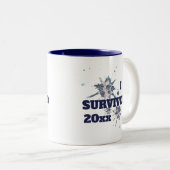 I Blue Covid生き延び Virus 2トーンコーヒーマグ ツートーンマグカップ (正面右)