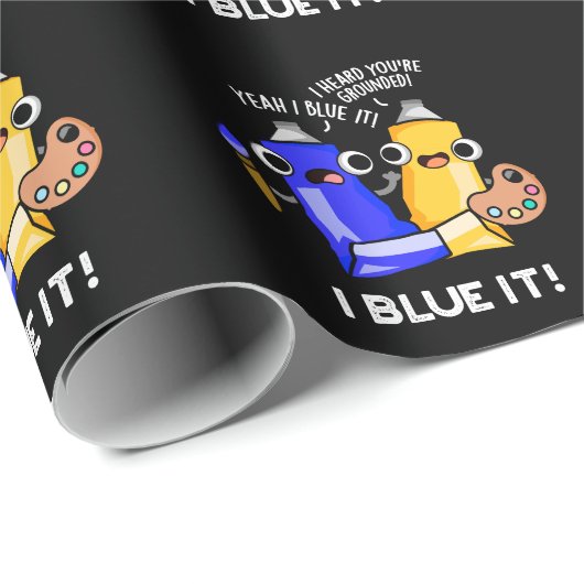 I Blue Itアーティスおもしろいト絵を描プ・ダークBG ラッピングペーパー (ロールコーナー)