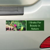 I Brake For Beauty Praying Mantis Nature バンパーステッカー (車上)