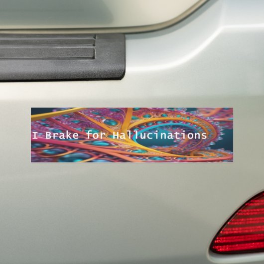 I Brake for Hallucinations バンパーステッカー (車上)
