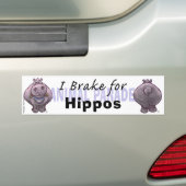 I Brake for Hippos バンパーステッカー (車上)