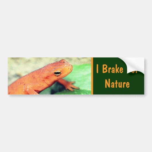 I Brake For Nature Salamander バンパーステッカー (正面)