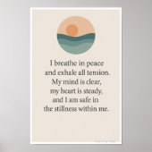 I Breathe in Peace-Mindful Affirmation Wall Art ポスター (正面)