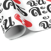 I Broken ハート(Love)ラコン★タイ語★ ラッピングペーパー (ロールコーナー)