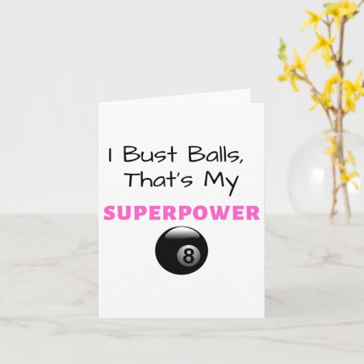 I Bust Superpower Billiards Pool 8ll 9ll Gift  カード (黄色い花)
