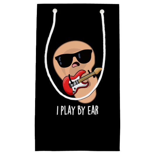 I By Ear遊 GuitarおもしろいミュージシャンPun Dark BG スモールペーパーバッグ (正面)