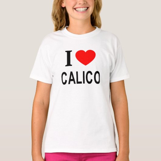 I CALICO ❤️ I LOVE CALICO IハートCALICO Tシャツ (正面)