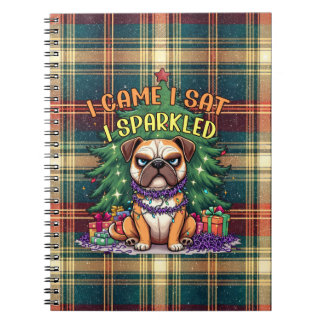 I Came I Sat I Sparkled 面白いクリスマスブルドッグ ノートブック