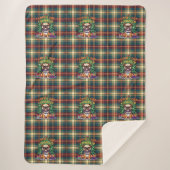 I Came I Sat I Sparkled Funny Christmas Bulldog シェルパブランケット (正面)