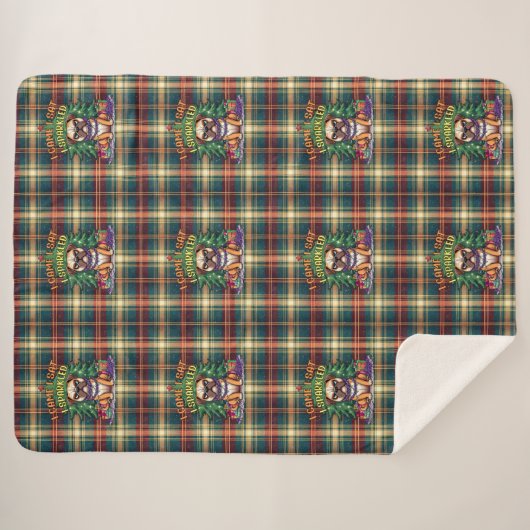 I Came I Sat I Sparkled Funny Christmas Bulldog シェルパブランケット (正面(横))