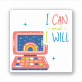 I Can and I Will Technology Themed Vinyl シール (正面)