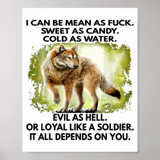 I Can Be Mean As For Sweet As Candy Cold As Water  ポスター (正面)