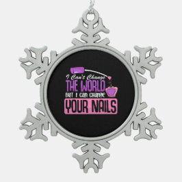 I Can Change Your爪、 ネイル スノーフレークピューターオーナメント