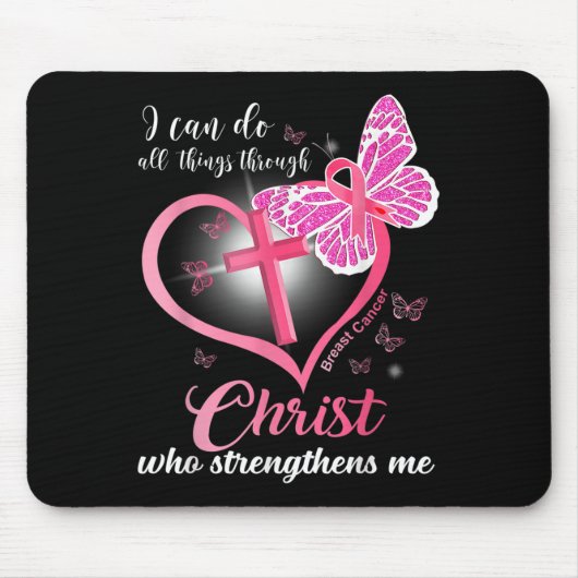 I Can Do All Things Christ Who Strengthens Breast  マウスパッド (正面)