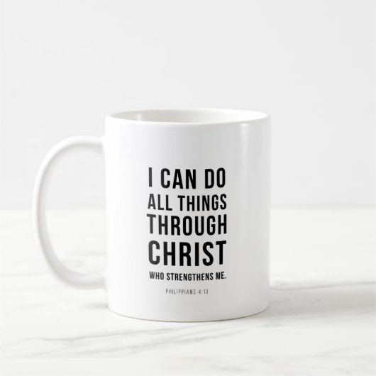 I Can Do All Things Philippians 4:13 コーヒーマグカップ (左)