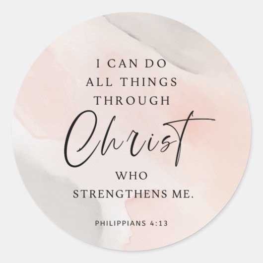 I Can Do All Things Philippians 4:13 ラウンドシール (正面)