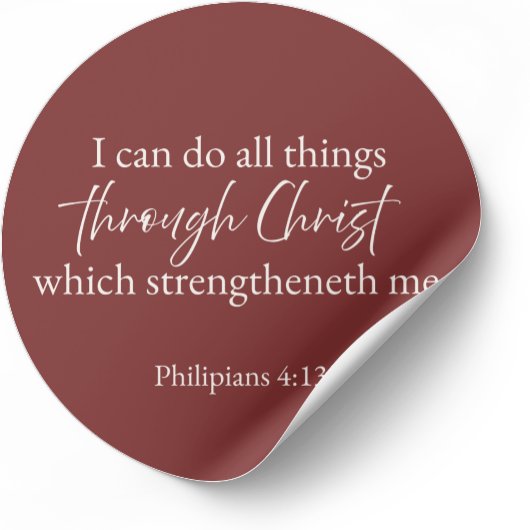 I Can Do All Things Philippians 4:13 Christian ラウンドシール