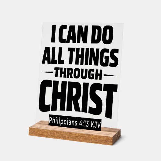 I Can Do All Things Philippians 4 13 KJV Acrylic アクリルサイン (傾斜)