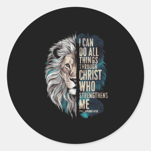 I Can Do All Things Through Christ ラウンドシール (正面)