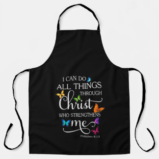 I Can Do All Things Through Christ Butterfly エプロン