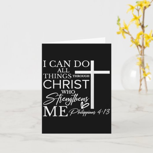 I Can Do All Things Through Christ Christian Faith カード (黄色い花)