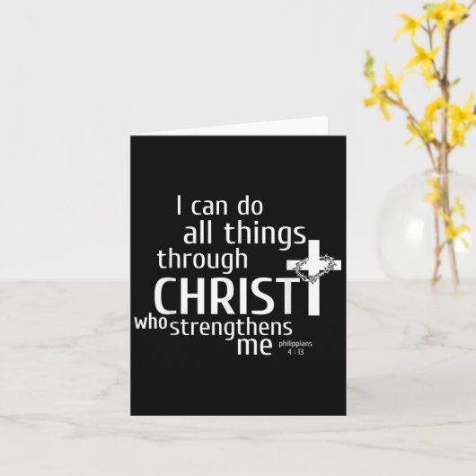 I Can Do All Things Through Christ - Christian Gif カード (黄色い花)
