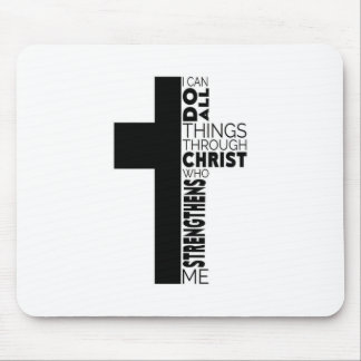 "I Can Do All Things Through Christ" Cross  マウスパッド