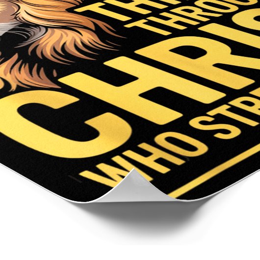 I Can Do All Things Through Christ, Cross Lino Chr ポスター (角)