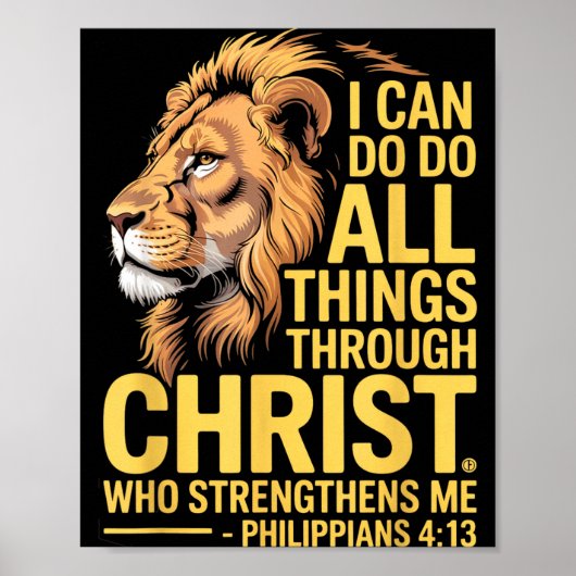 I Can Do All Things Through Christ, Cross Lino Chr ポスター (正面)