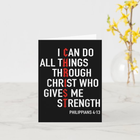 I Can Do All Things Through Christ God Christian B カード (黄色い花)